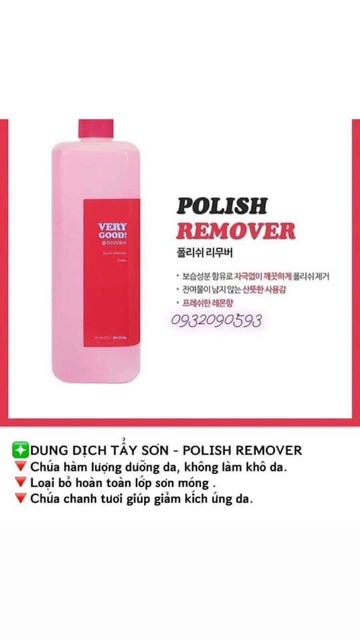 [Very good nail ] Dung dịch tẩy sơn móng tay cao cấp Hàn Quốc polish remover Acetone