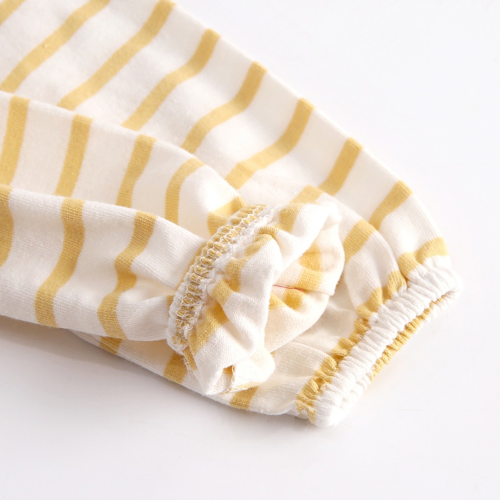 Áo Liền Quần Sanlutoz Dài Tay Họa Tiết Kẻ Sọc Hoạt Hình Thời Trang Cho Bé Gái Sơ Sinh