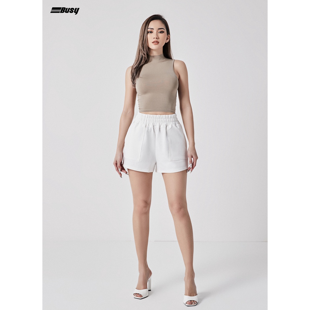 Áo Ba Lỗ Cổ 3cm Croptop Nữ BUSY Rayon Cao Cấp Co Giãn Ôm Sát BL12C