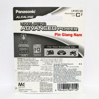 Pin C Panasonic Alkaline (Pin trung) LR14T/2B vỉ 2 viên