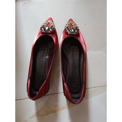 [ORDER] Giày búp bê bọc lụa khuy đính đá gót vuông 3p | BigBuy360 - bigbuy360.vn