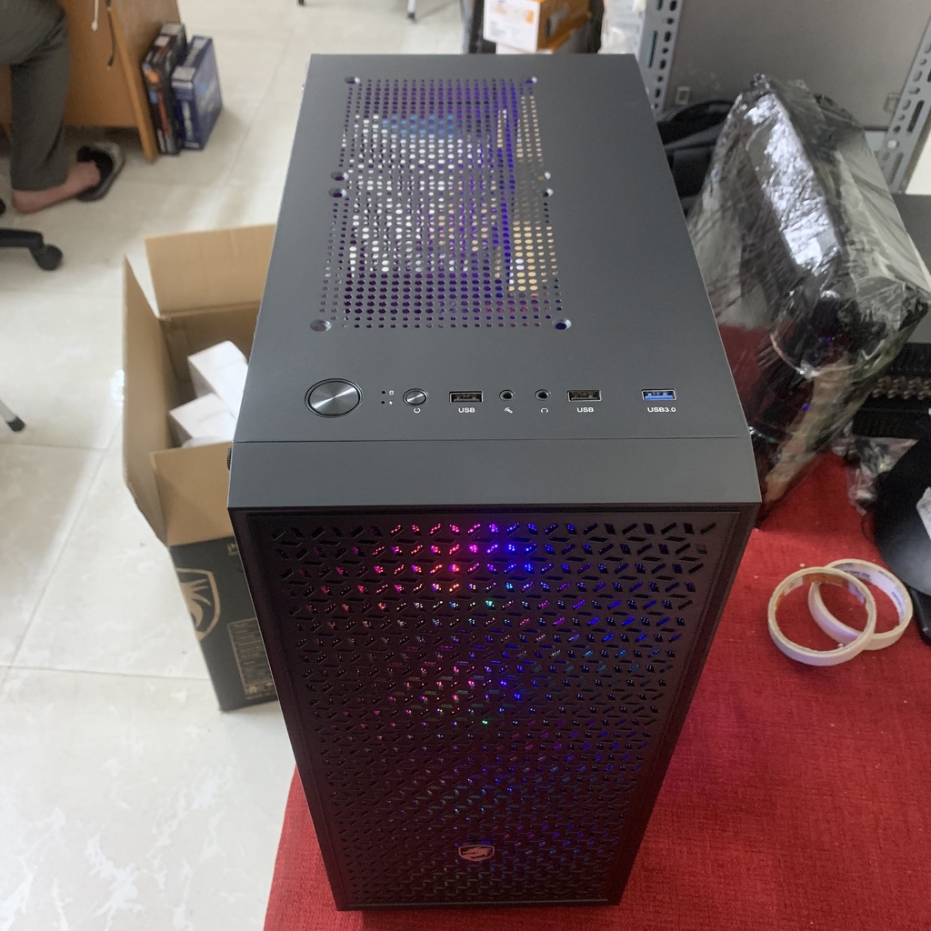 Vỏ case máy tính Vitra Poseidon R03- Kèm 3 fan Led RGB/ mặt kính cường lực