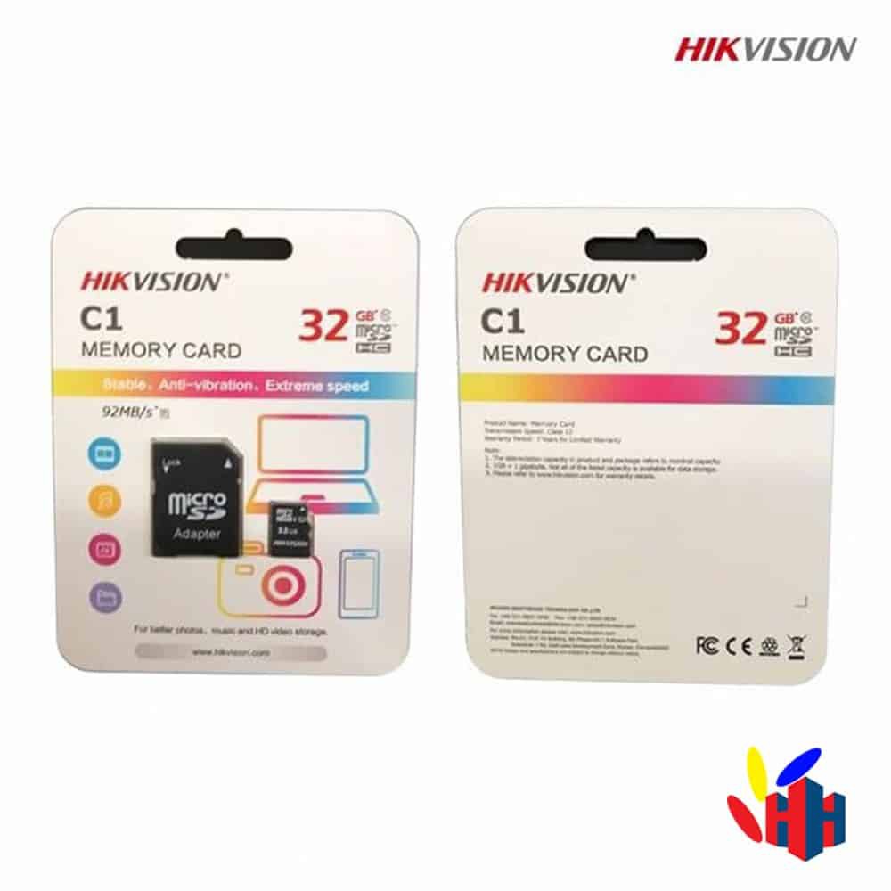 Thẻ Nhớ MicroSD Hikvision C1 32GB – 92Mb/S Box Class10 (Chuyên Dùng Camera)