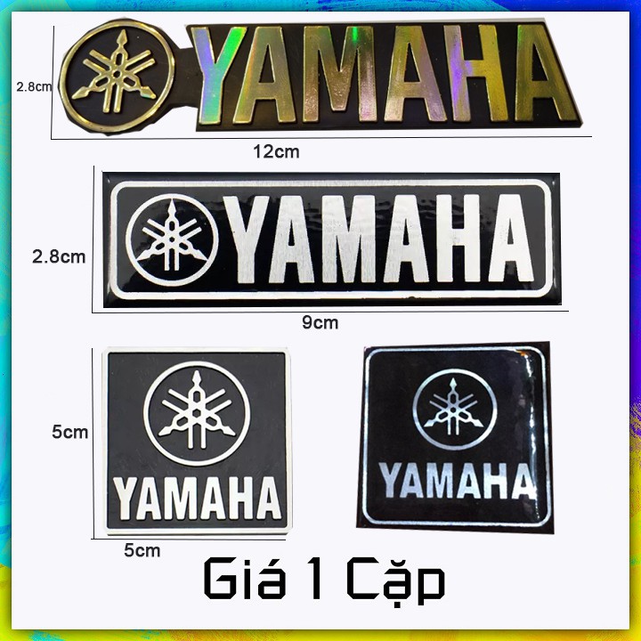 TEM DÁN THÙNG LOA LOGO YAMA HA -LOẠI NHỰA BÓNG-NHÔM ĐEN -NHÔM VÀNG....GIÁ 1 CẶP