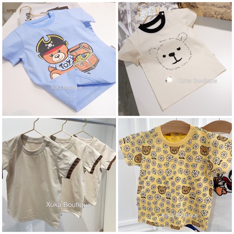 Áo Phông Cộc Tay Bé Trai Bé Gái Mùa Hè QCCC Cực Đẹp Size Nhí Cho Bé 9-15kg Chất Cotton Cao Cấp [Ảnh Thật]