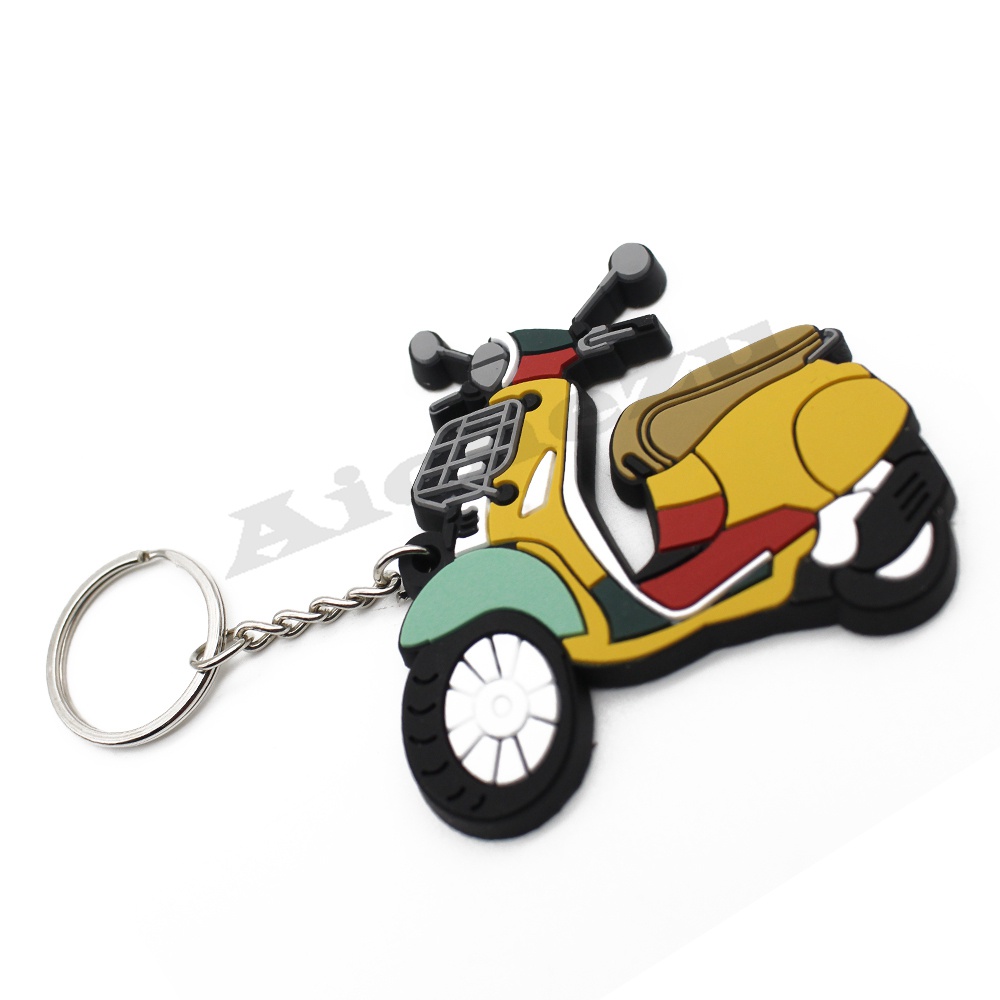 Móc Khóa Cao Su Trang Trí Nút Khởi Động Xe Máy Piaggio Vespa
