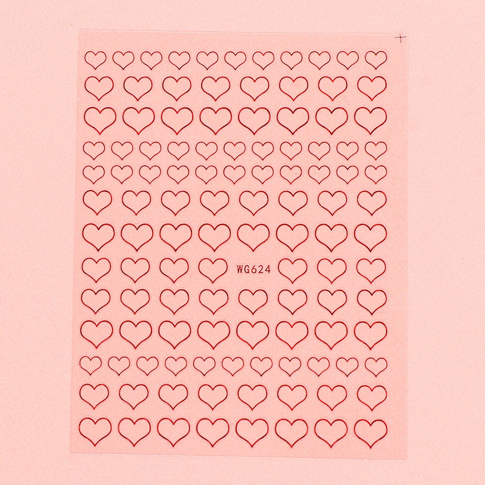 1 Miếng Dán Móng Tay Thiết Kế Trái Tim 3D Đơn Giản Mẫu Mới 2021|Miếng Dán Trang Trí Móng Tay Nhiều Màu Sắc Thời Trang Mùa Hè