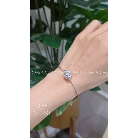 Vòng tay Bạc Ý S925 vòng kiềng kim cương siêu dễ thương V0060 | MiASJ Mi.A Trang sức bạc