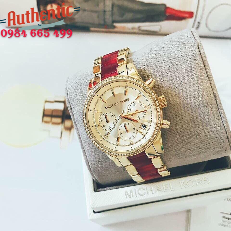 Đồng Hồ Nữ Michael Kors Ritz Gold Sangria MK6517