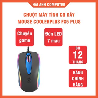 Chuột máy tính có dây coolerplus fx5 plus | chuyên game - đèn led 7 màu - 1000dpi - lăn chuột nhạy - hàng chính hãng