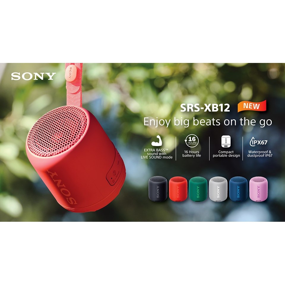 Loa Bluetooth Sony SRS XB12 - Hàng chính hãng - Bảo hành 12 tháng