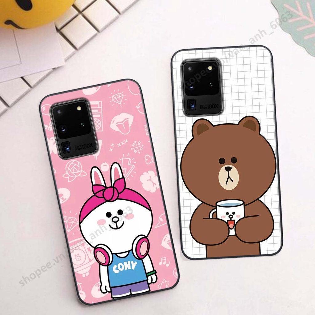 Ốp Samsung S20 Ultra hình thỏ, gấu đáng yêu dễ thương, ốp lưng điện thoại samsung galaxy viền dẻo giá rẻ