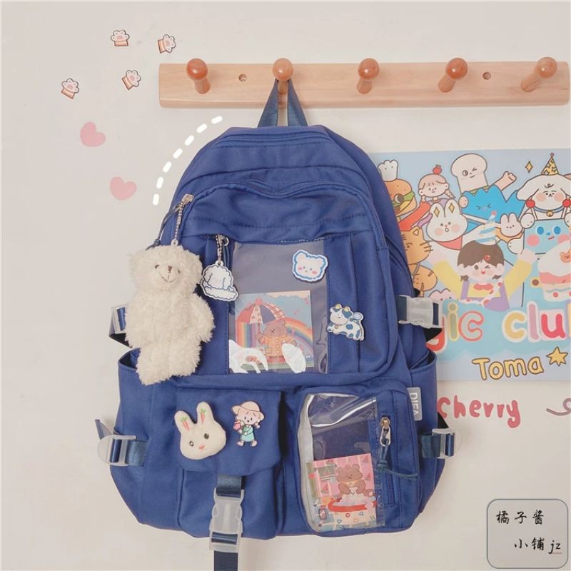 BALO ULZZANG ĐI HỌC UNISEX NAM NỮ THỜI TRANG Trong Suốt YIKO