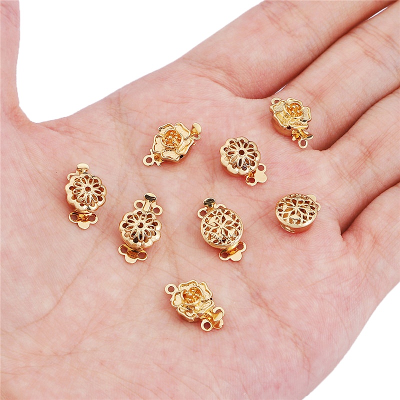 Bộ móc cài hoa bằng đồng cho vòng cổ &amp; vòng tay thủ công