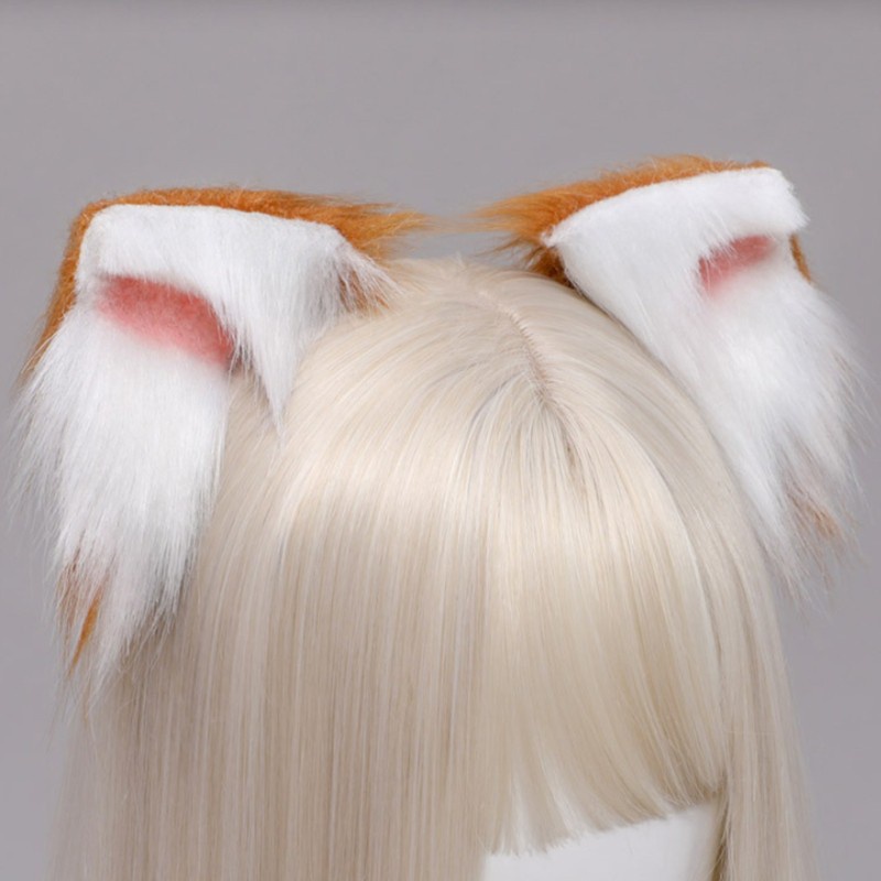 INF Lovely Faux Fur Kitten Ears Lolita Hair Clips Japanese Anime Cosplay Furry Animal Hairpins Halloween Costume Party Props