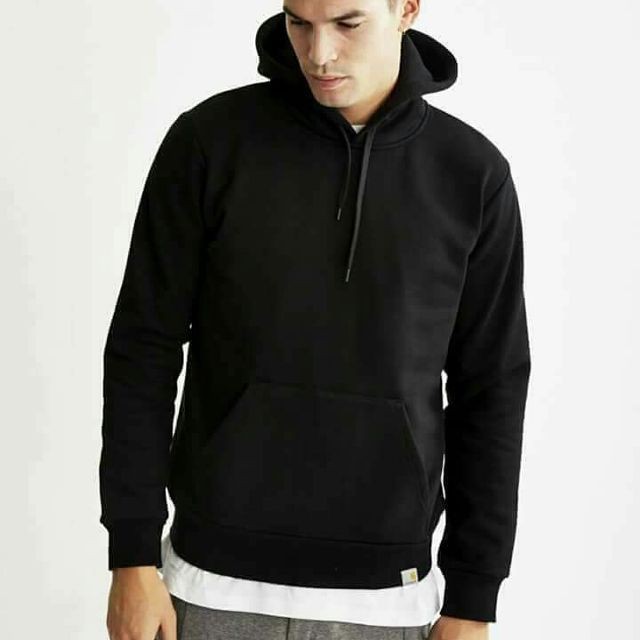 Hoddie nỉ bông đen trơn unisex - Khoác nỉ chui đầu đen basic có nón ( Ảnh thật + Video ) | BigBuy360 - bigbuy360.vn