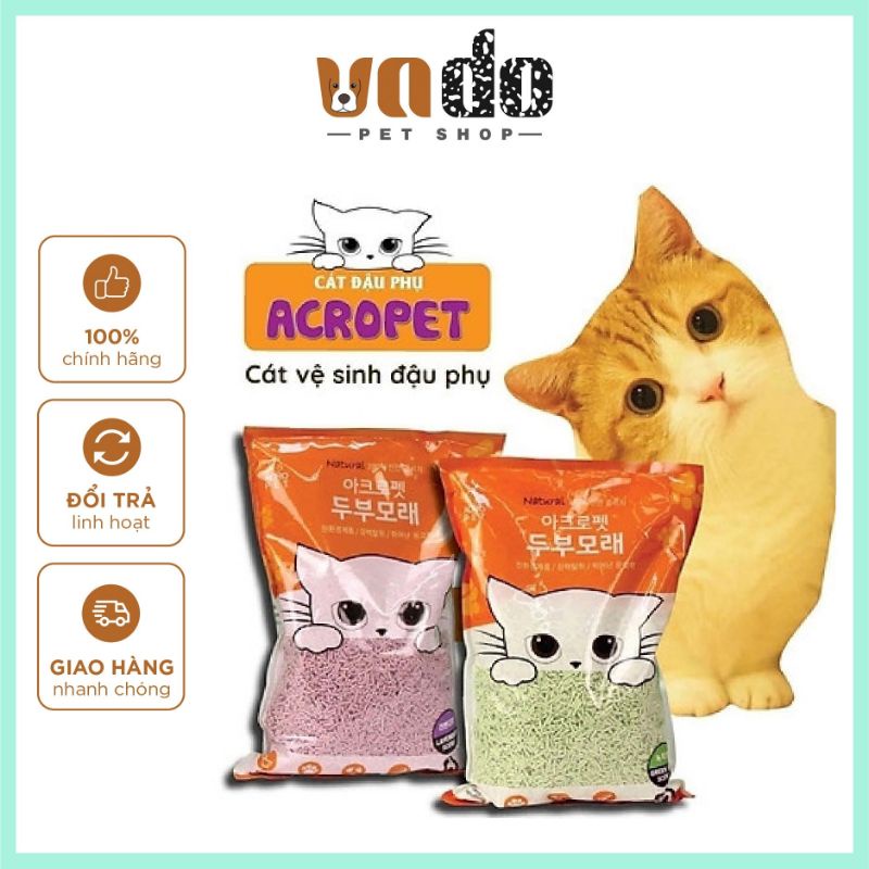 Cát Vệ Sinh Đậu Nành Cho Mèo Acropet 5L Nhập Khẩu Hàn Quốc | Siêu Vệ Sinh Khử Mùi Tiết Kiệm - cát đậu nành