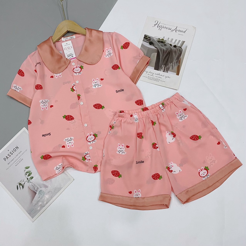 Đồ bộ pijama đùi chất lụa satin size M,L,XL