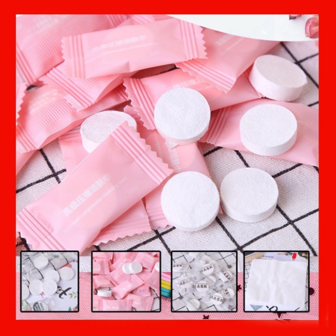 Khăn Giấy Viên Nén Du Lịch Hình Chiếc Kẹo Tiện Lợi Khi Đi Chơi Du Lịch *Freeship* Khăn Ướt Dạng Viên
