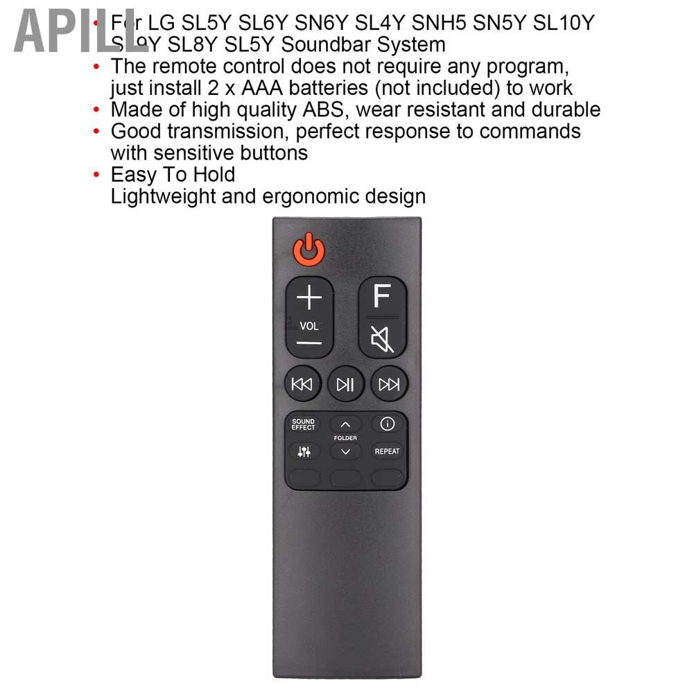 Apill AKB75595331 For LG Remote Control Soundbar for SL5Y SL6Y SN6Y SL4Y SNH5 SN5Y SL10Y SL9Y SL8Y