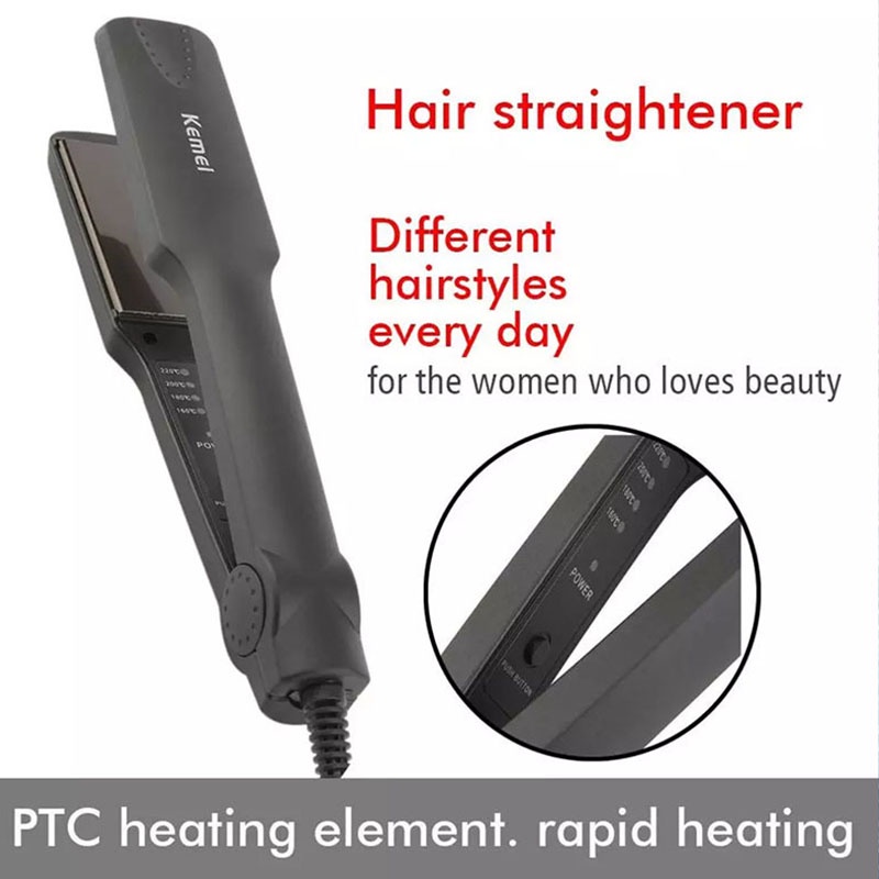 Máy Là Duỗi Thẳng Tóc 4 Mức Nhiệt KEMEI 329-Dụng Cụ Tạo Kiểu, Là Thẳng Tóc, Nóng Nhanh, Làm Đẹp Tạo Kiểu Tóc Tại Nhà