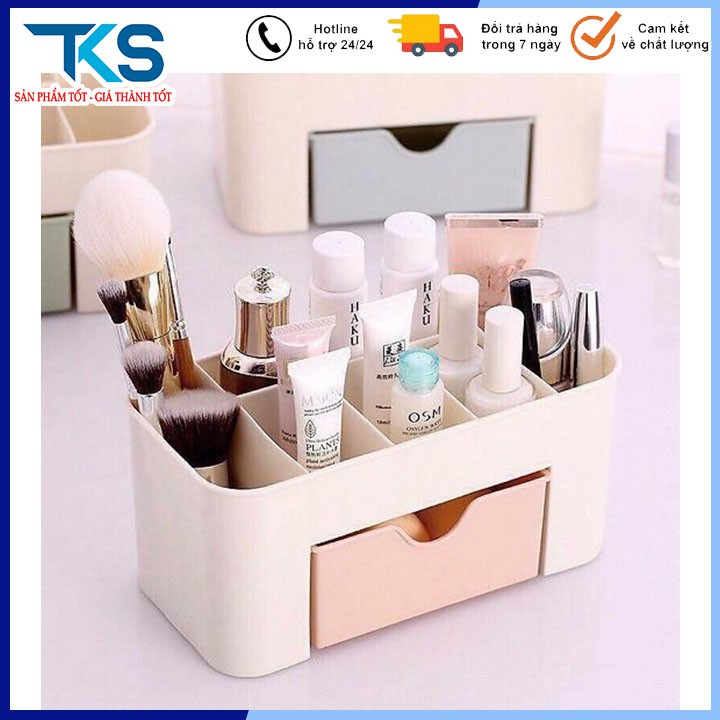 Kệ mỹ phẩm nhựa mini nhiều ngăn 1 tầng tiện lợi