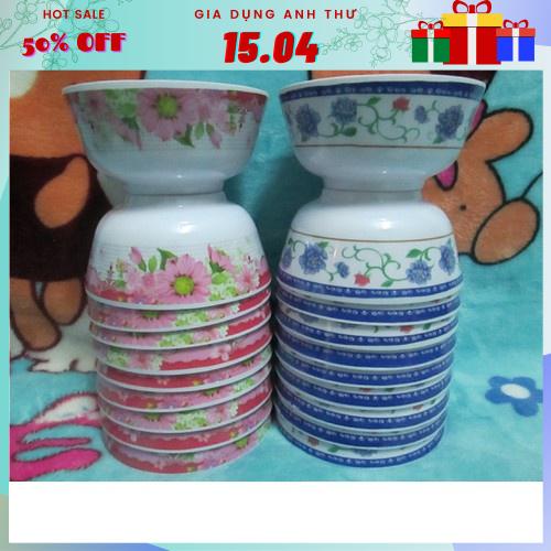 [Rẻ vô địch] 10 Chén cơm melamine - Chén cơm sang trọng - Tiện lợi - Phù hợp với mọi nhà