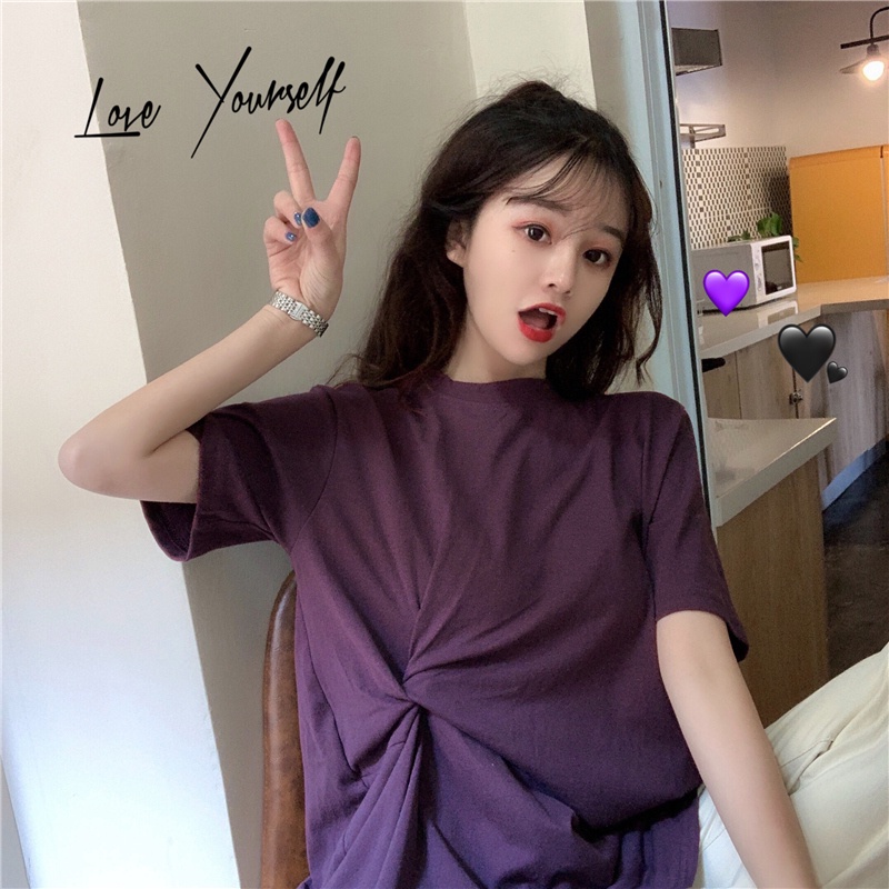 Áo Thun Tay Ngắn Dáng Rộng In Chữ kinked Đơn Giản Thời Trang Cho Nữ