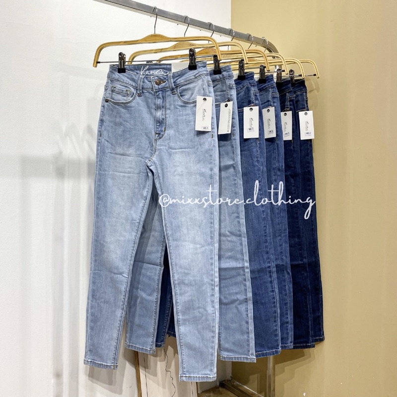 Quần Jean Nữ Skinny trơn KANCAN dáng 9 tấc lưng cao tôn dáng co giãn siêu thoải mái hàng hiệu cao cấp MIXX STOR