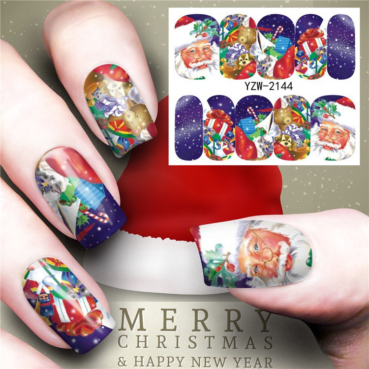 Miếng Dán Trang Trí Móng Tay Chủ Đề Giáng Sinh DIY