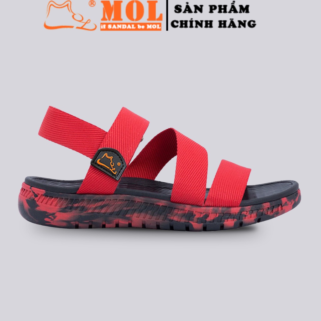 Giày sandal couple nam nữ quai ngang siêu nhẹ có quai hậu cố định cho cặp đôi mang đi học đi biển du lịch hiệu MOL MS2RB