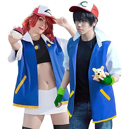 Bộ Áo Khoác Hoodie Kèm Găng Tay Và Nón Hóa Trang pokemon