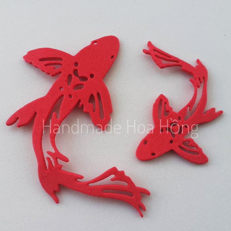 12 hình con cá KOI bằng giấy xốp mầm non 2mm, có 2 size - Hình trang trí lớp học, trang trí thiệp, scrapbook, bookmark