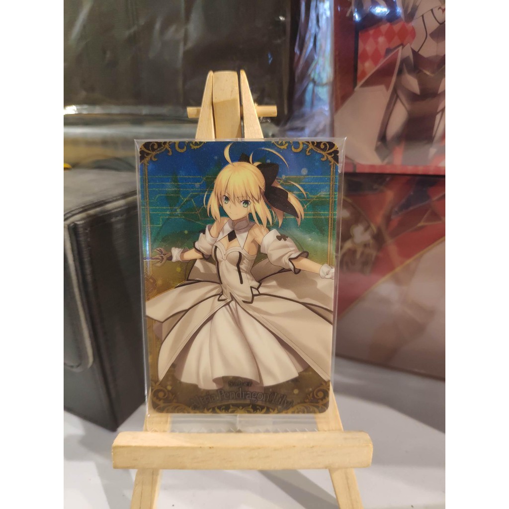 Thẻ bài sưu tầm bánh xốp Fate Grand Order FGO  Artoria Pendragon (Lily)  R - Rare - Tặng bọc bài nhựa bảo quản