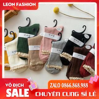 Tất Cổ Ren, Vớ Vintage CổThấp , Chất Lệu Cotton, phong cách Hàn Quốc