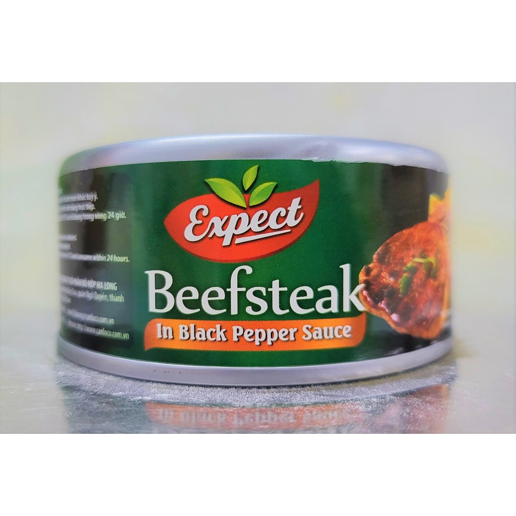 [Hộp 150g (nhãn Xanh lá)] BÒ BÍT TẾT XỐT TIÊU ĐEN [VN] HALONG CANFOCO Beefsteak in Black Pepper Sauce