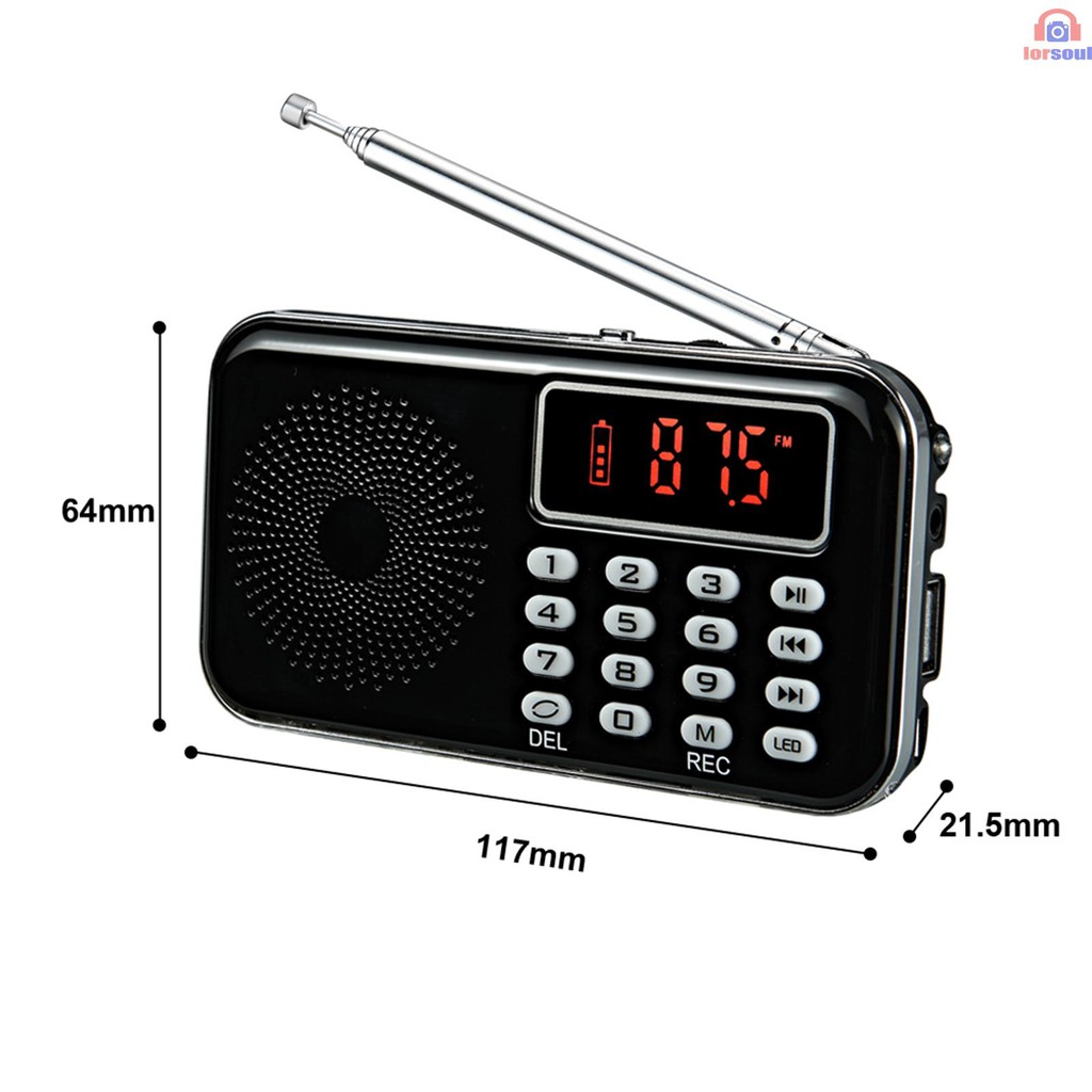 Máy Nghe Nhạc Mp3 Y-619 Mini Fm 3w Màn Hình Hiển Thị 2 Inch Hỗ Trợ Thẻ Tf