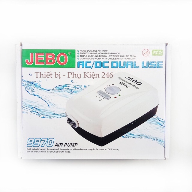Máy Sủi Oxy 2 Vòi JEBO 9970 TÍCH ĐIỆN | Tặng Kèm Phụ Kiện