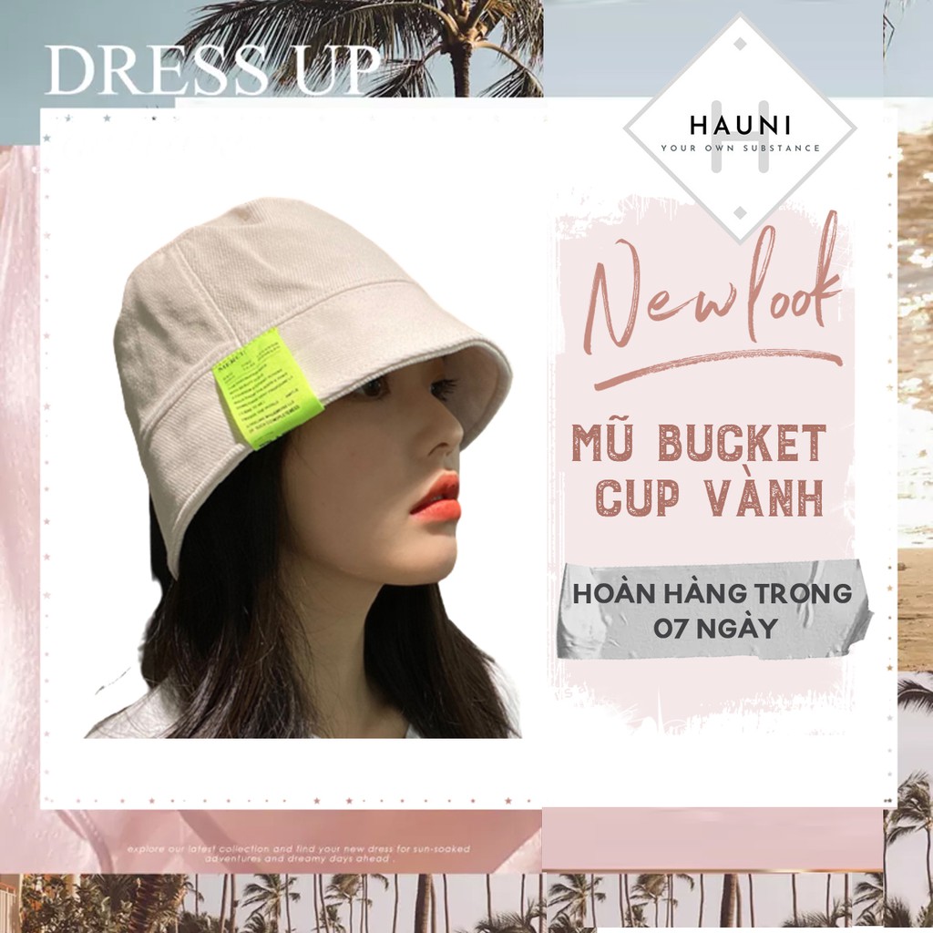 Mũ bucket cụp vành gắn tag phong cách Hàn Quốc siêu hot BK9