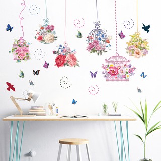 decal dán tường lồng hoa