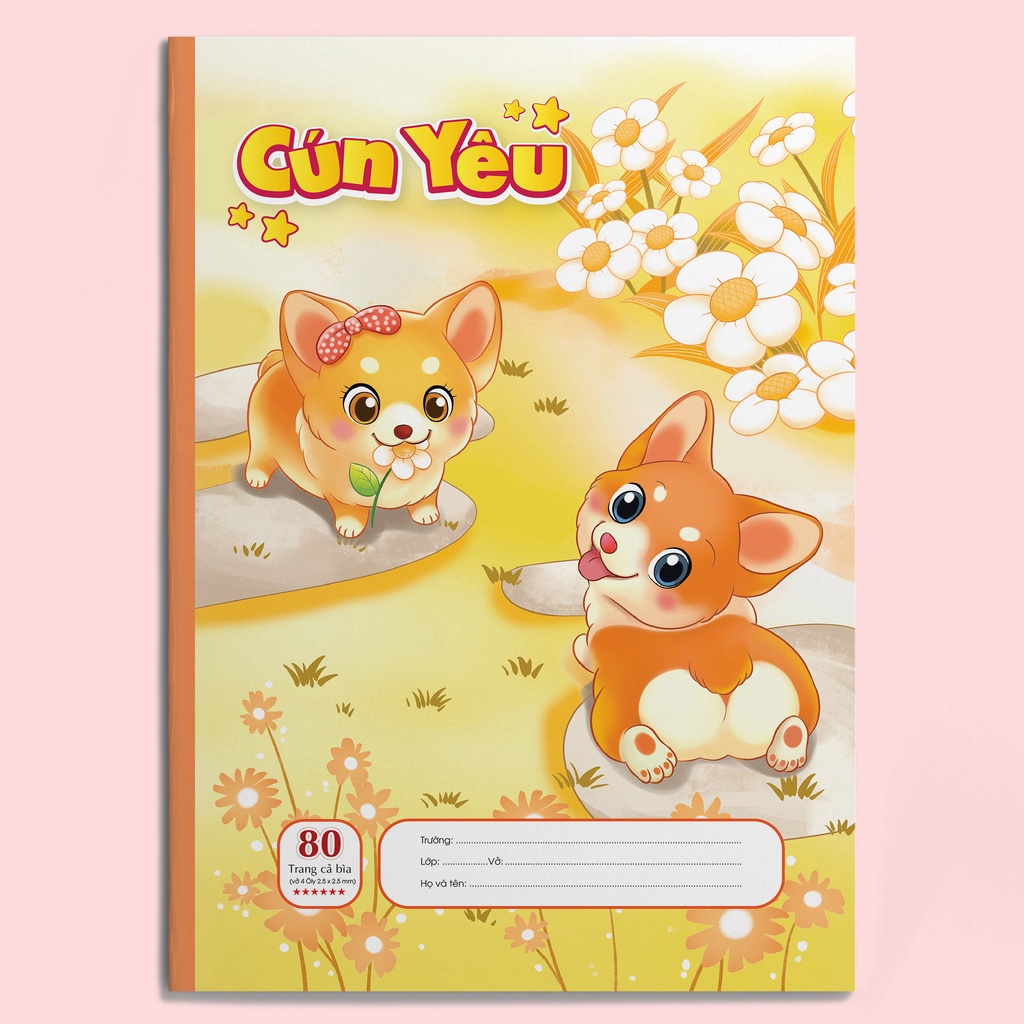 TUANVIET BOOKS Vở Ô ly Cún Yêu - Cao cấp 6 sao (10 quyển/lốc 80 trang - Giao mẫu ngẫu nhiên)