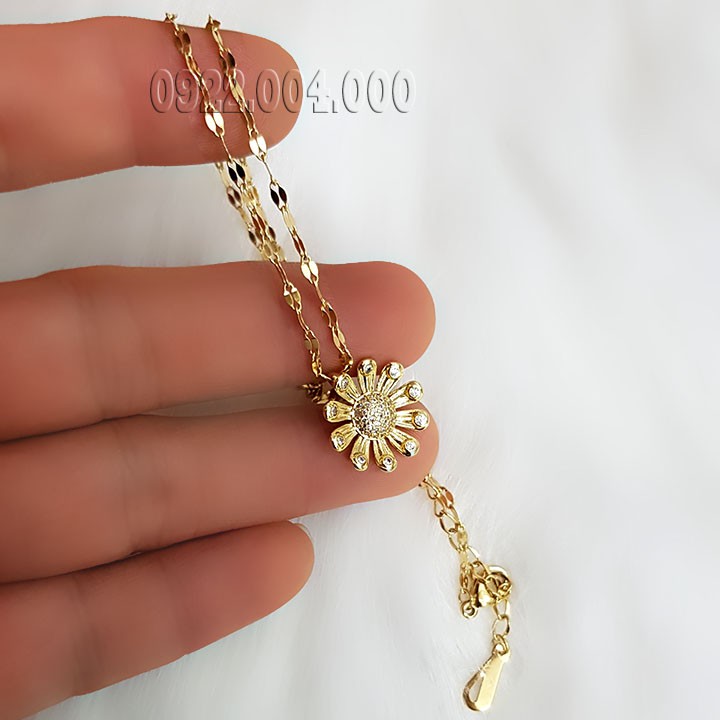Dây chuyền nữ, dây chuyền mặt hoa hướng dương.