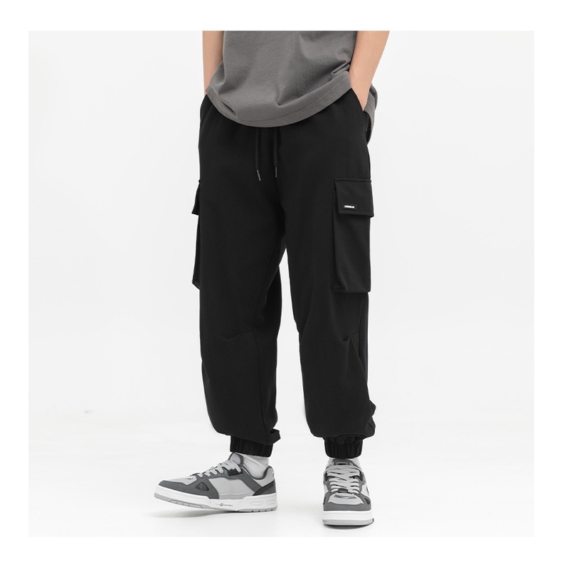 Quần ống rộng Màu Đen Phối Nhiều Túi size Lớn M-8XL Thời Trang Cho Nam