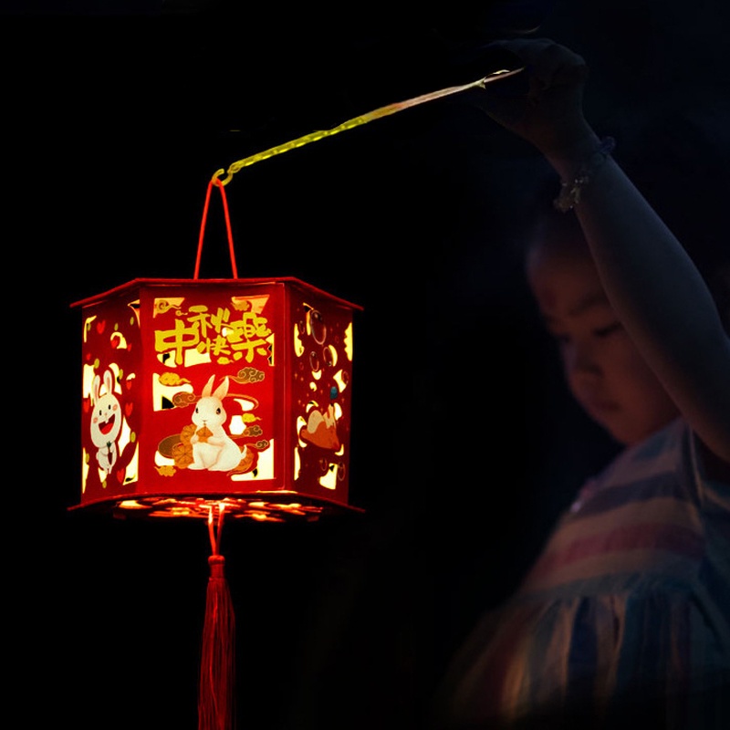 Lồng Đèn Xếp Hình Origami Thủ Công Dạ Quang Dùng Trang Trí Lễ Hội