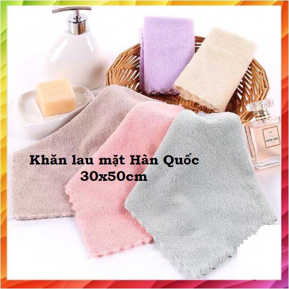 Khăn Mặt Hàn Quốc Siêu Mềm Mại Siêu Thấm Hút 50x30cm- Khăn Mặt Lông Cừu cotton