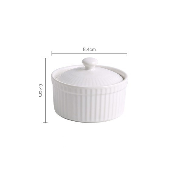 Bát sứ ăn dặm ramenkin có vân kèm nắp đậy 200ml cho bé, tô chén gốm sứ ăn cơm cho trẻ em SAMI KIDS