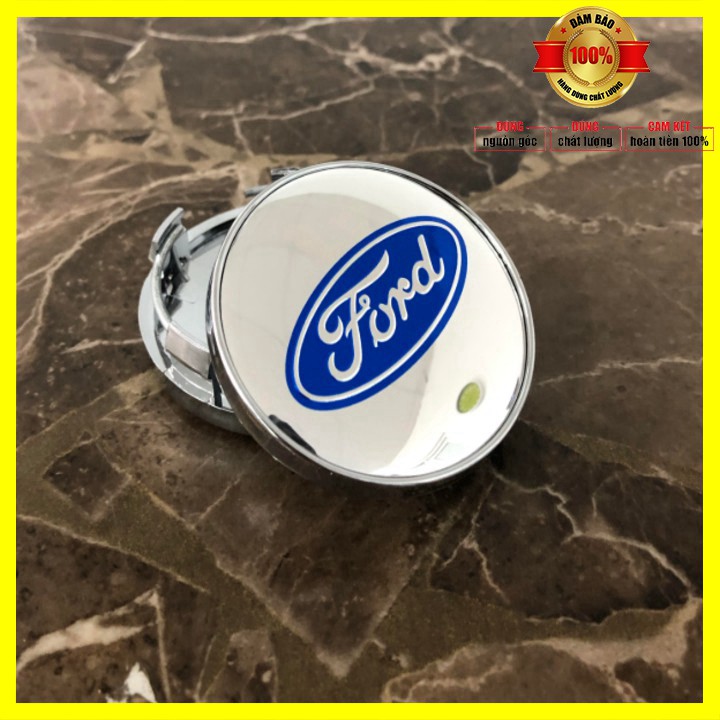 01 chiếc - Logo chụp mâm bánh xe ô tô Ford đường kính 60mm, Nhựa ABS