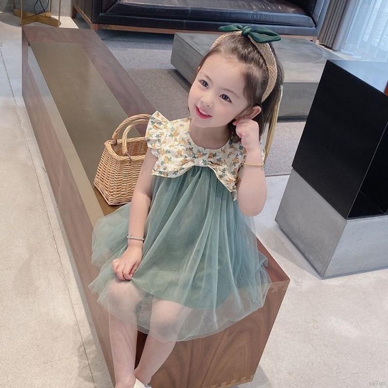 Đầm công chúa không tay họa tiết hoa xinh xắn cho bé gái