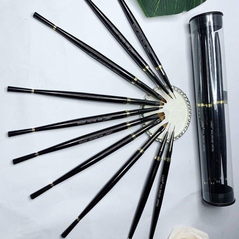 Bộ cọ bút Lawei nail brush nhật bản 10 cây, bộ bút vẽ móng làm nail
