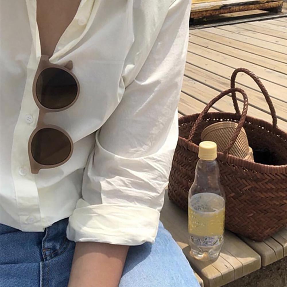 Kính Mát Tròn Chống Tia UV400 Nhiều Màu Sắc Cổ Điển Thời Trang Cho Nữ